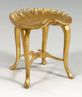 Venetian grotto style stool, shell-form