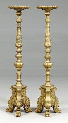 Pair carved wood torcheres each 92e80