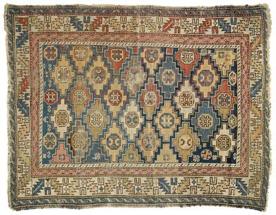 Persian rug, diagonal rows of squared