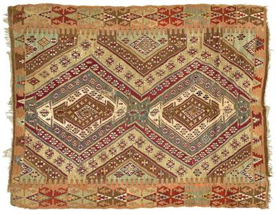 Kilim rug, woven in two panels