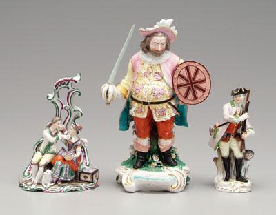 Three porcelain figurines: one