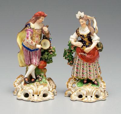 Pair Chelsea-Derby figures: male drummer,