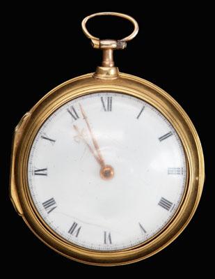 George III gold pocket watch, case with