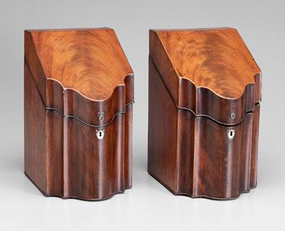 Pair George III knife boxes mahogany 92f0e