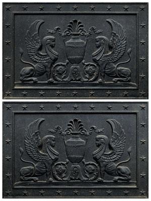 Pair cast iron architectural panels  92f2c