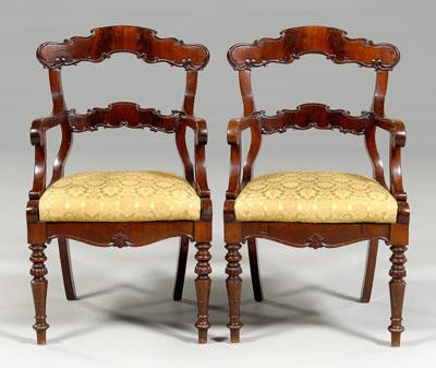 Pair classical open armchairs: