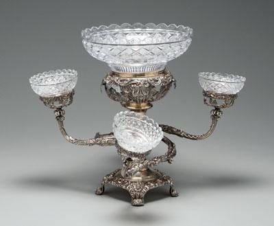 Old Sheffield plate epergne, four