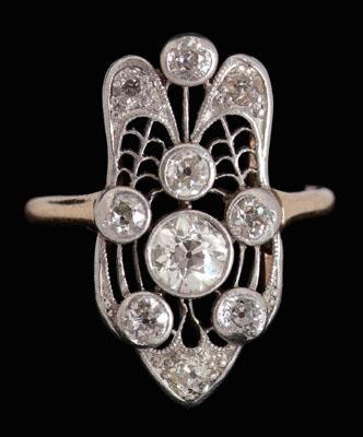 Filigree diamond ring set with 92bb2