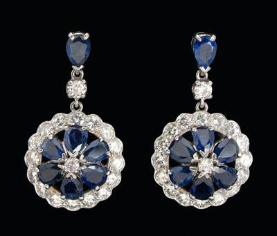 Diamond sapphire earrings circular 92bc5