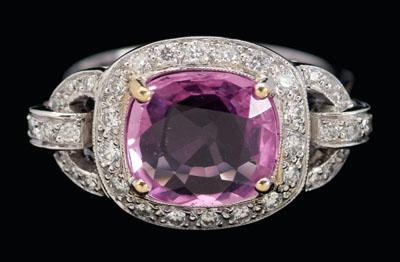 Pink sapphire diamond ring central 92bcb