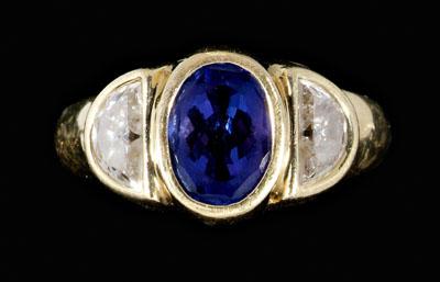 Tanzanite, diamond ring, central oval