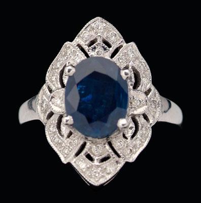 Sapphire, diamond ring, central