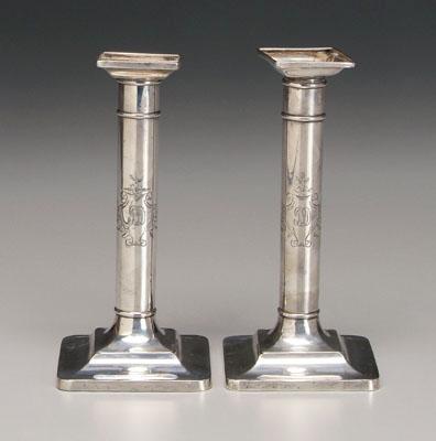 Pair Tiffany sterling candlesticks: