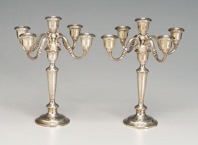 Pair five cup sterling candelabra  92bec