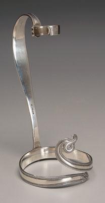 Silver plate wine bottle holder,