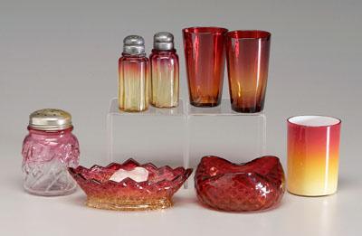 Eight pieces 19th century glass: