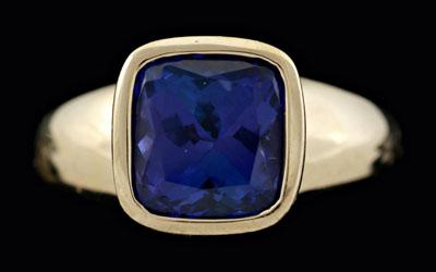 Tanzanite solitaire ring square 92c34