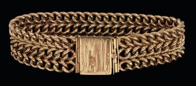 14 kt. yellow gold bracelet, three