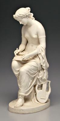 Copeland parian figure of Corinna, seated
