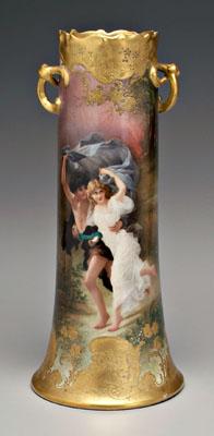 Decorated Limoges porcelain vase,