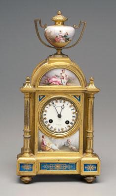 French mantle clock, gilt bronze