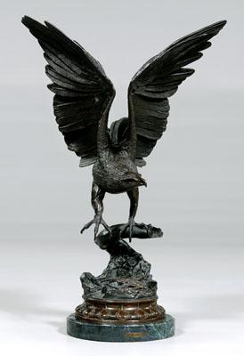 Bronze after Jules Moigniez, eagle perched