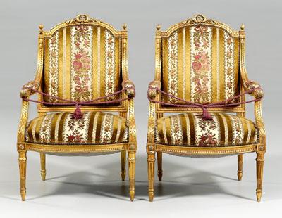 Pair Louis XVI style fauteuils 92c99