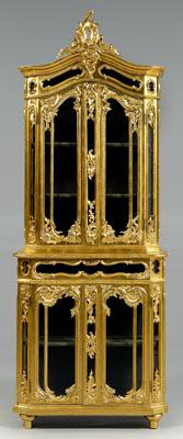 Venetian gilt wood vitrine, baroque