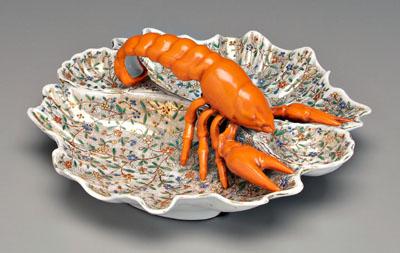 Porcelain lobster dish, shell form