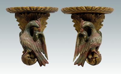 Pair phoenix brackets carved gilt 92ca9