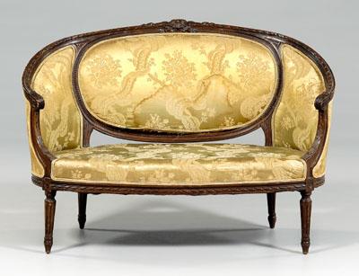 Louis XVI style carved settee,