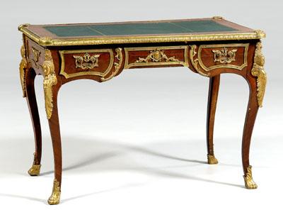 Louis XV style bureau plat tooled 92cb3