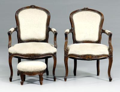 Pair Louis XV style fauteuils ,