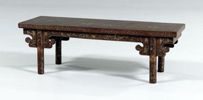 Chinese lacquered table, mortise-and-tenon