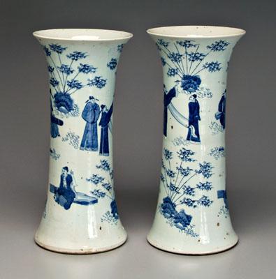 Two Chinese beaker vases blue 92cde