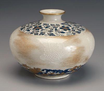Japanese earthenware vase, ovoid with