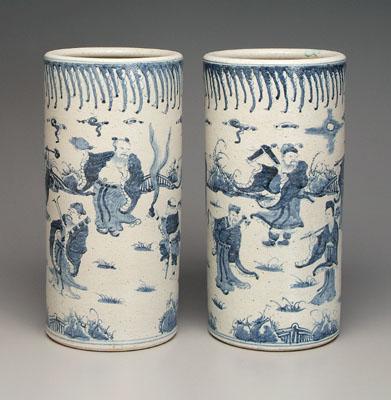 Pair Chinese cylindrical vases  92cf4