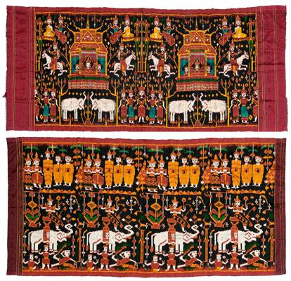 Two Cambodian pidan temple hangings  92d01