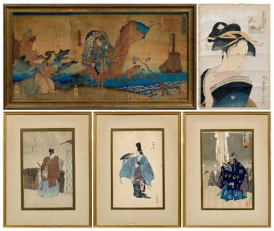 Five Japanese woodblock prints  92d02