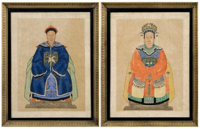 Two Chinese ancestor portraits,