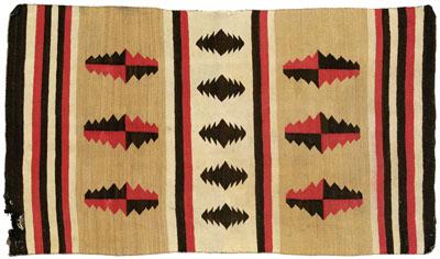 Navajo rug, stepped diamond motifs