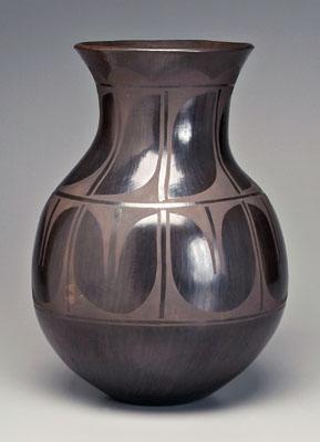 Blackware pottery vase, overall