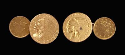 Pair gold American coin cufflinks  92d22