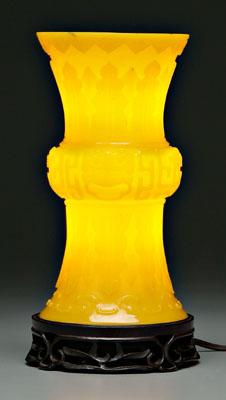 Chinese Peking glass gu vase, egg