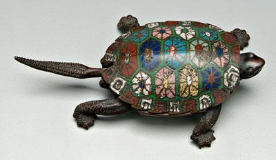 Bronze champlev turtle well modeled 93132