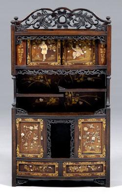 Japanese display cabinet carved 93134