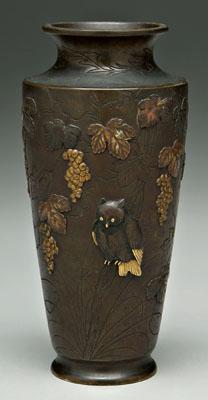 Japanese bronze gilt metal vase  9313c