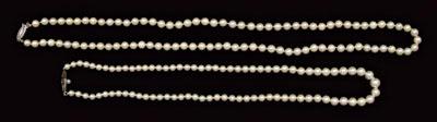 Two cultured pearl necklaces one 93148