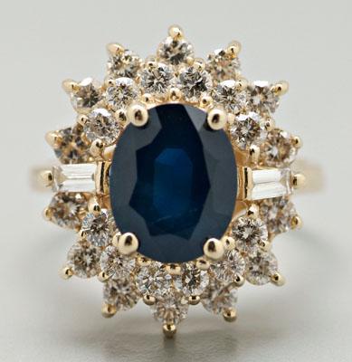Sapphire and diamond ring, oval