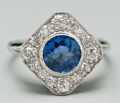 Vintage sapphire and diamond ring,
